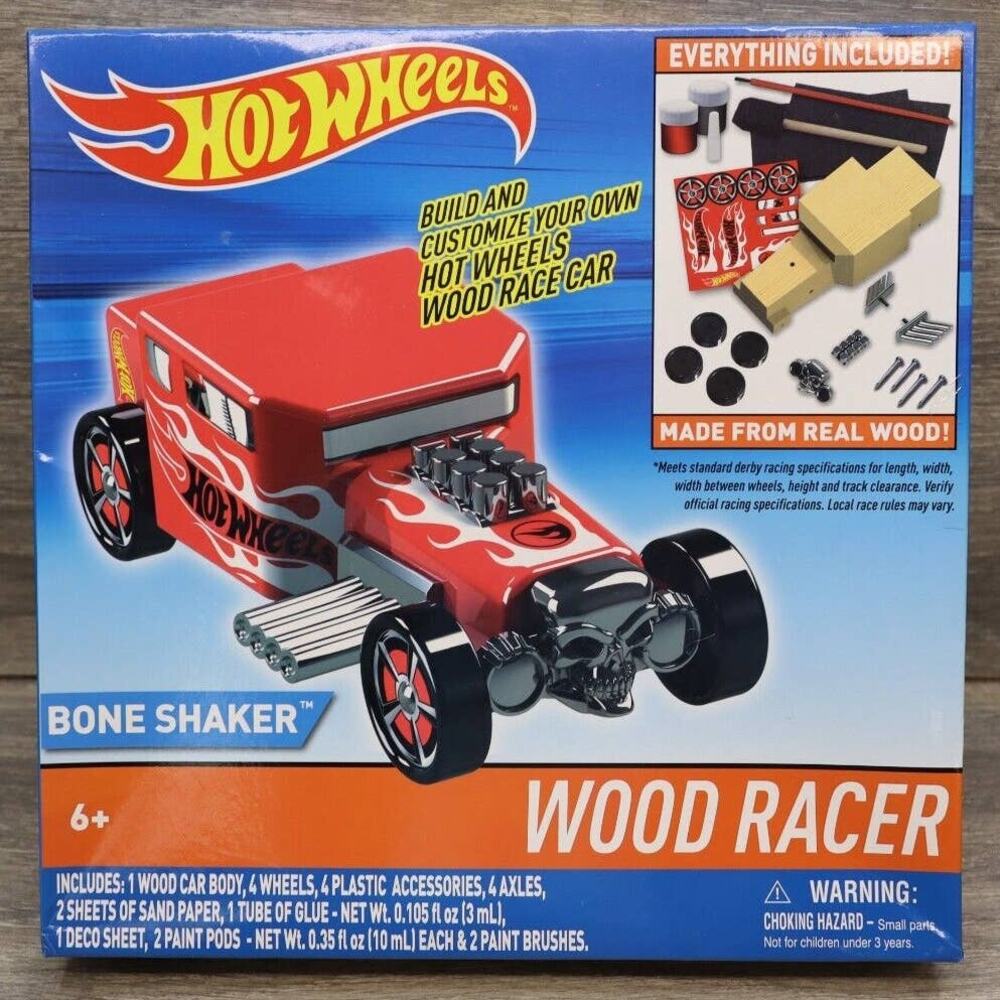 NEW Hot Wheels Wood Racers Bone Shaker car Build your own racer